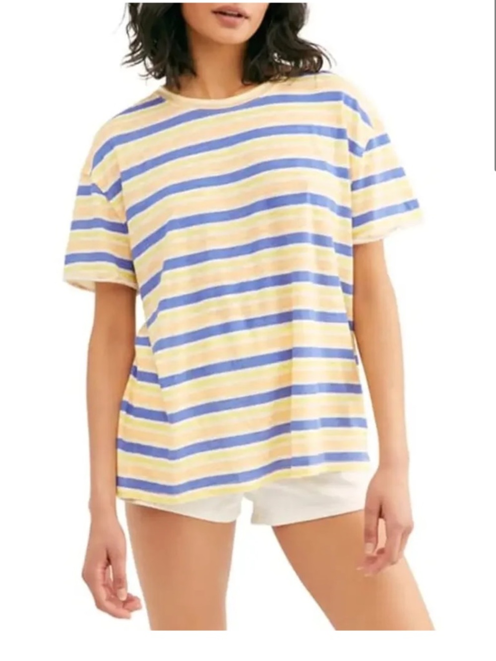 We The Free Clarity Striped Tee in Yellow and Blue